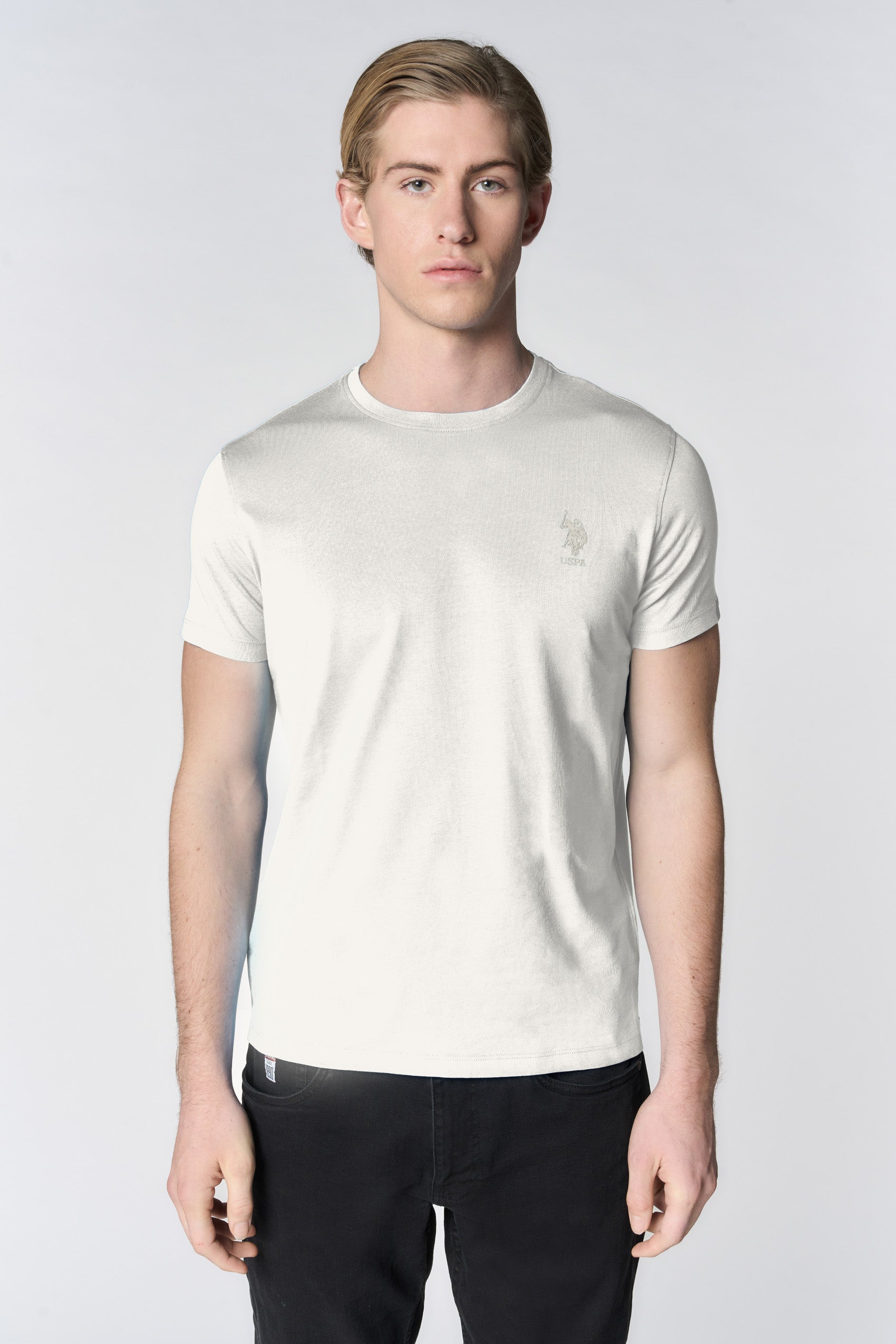 T-shirt girocollo in cotone stretch