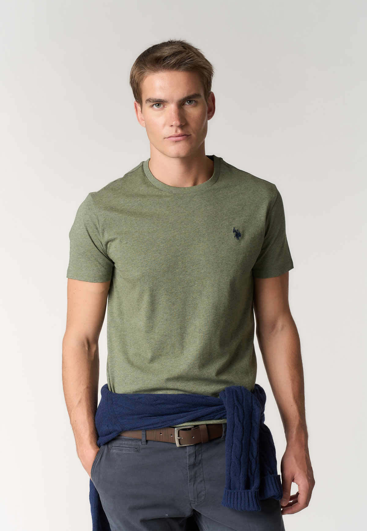 T-shirt girocollo in cotone mélange