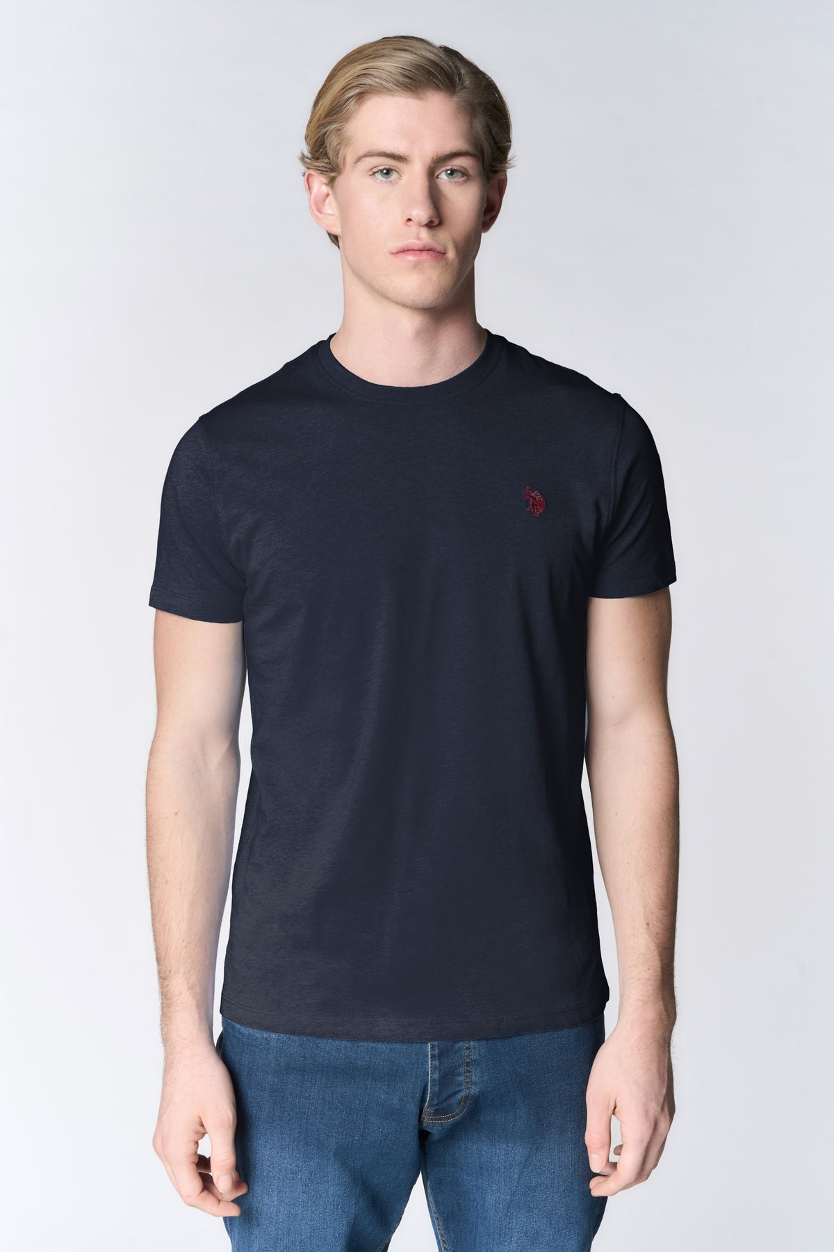 T-shirt girocollo in cotone mélange