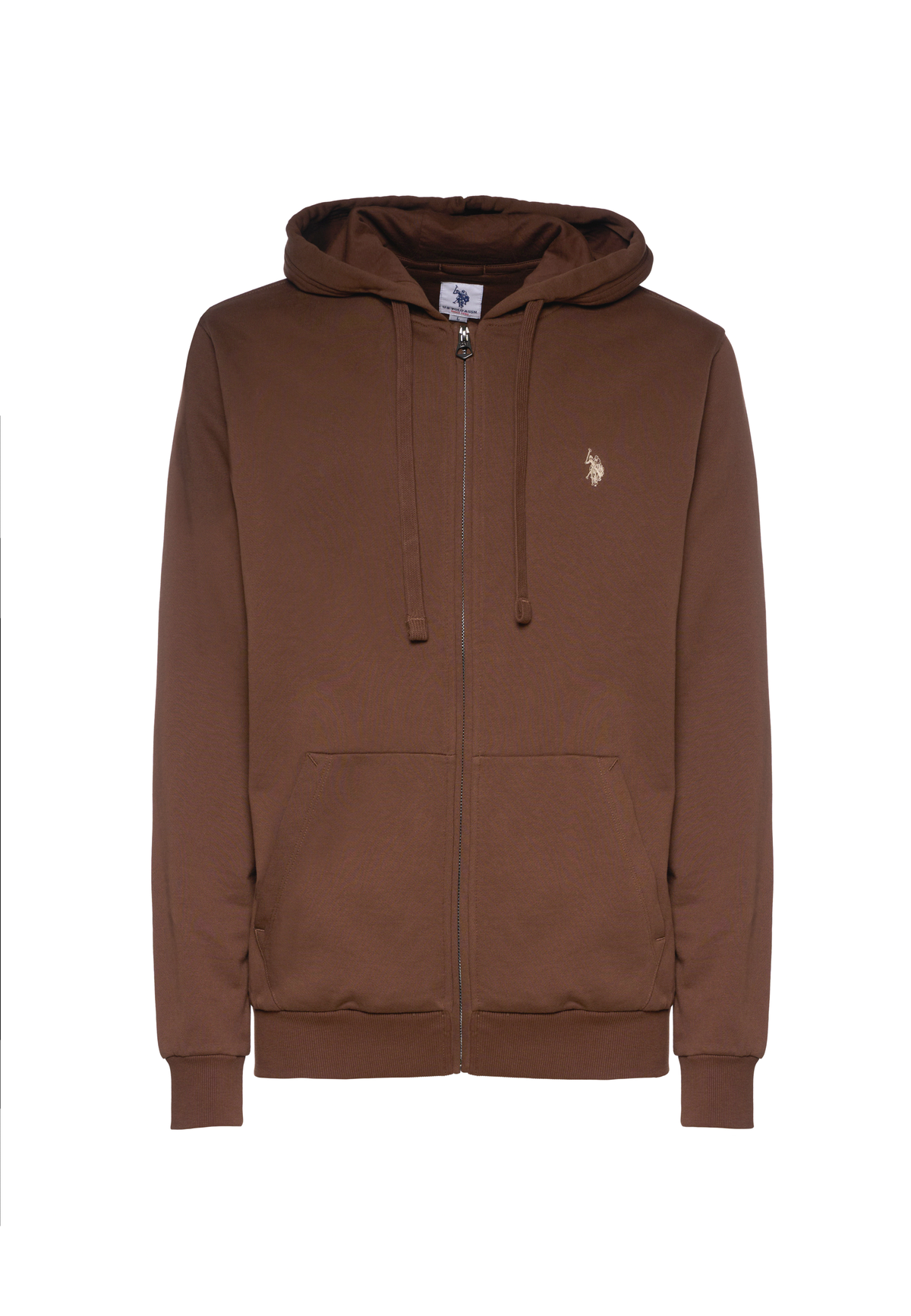 Felpa full zip con cappuccio in cotone