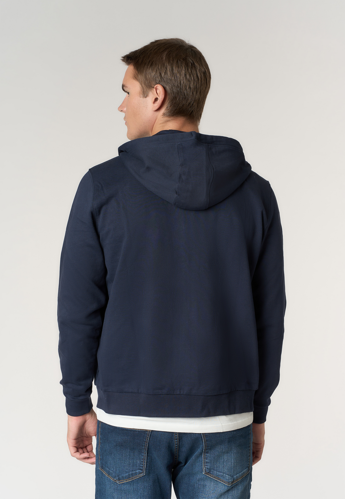 Felpa full zip con cappuccio in cotone