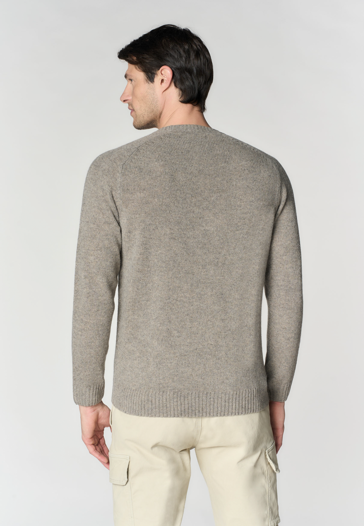 Maglia girocollo in misto cotone e cashmere
