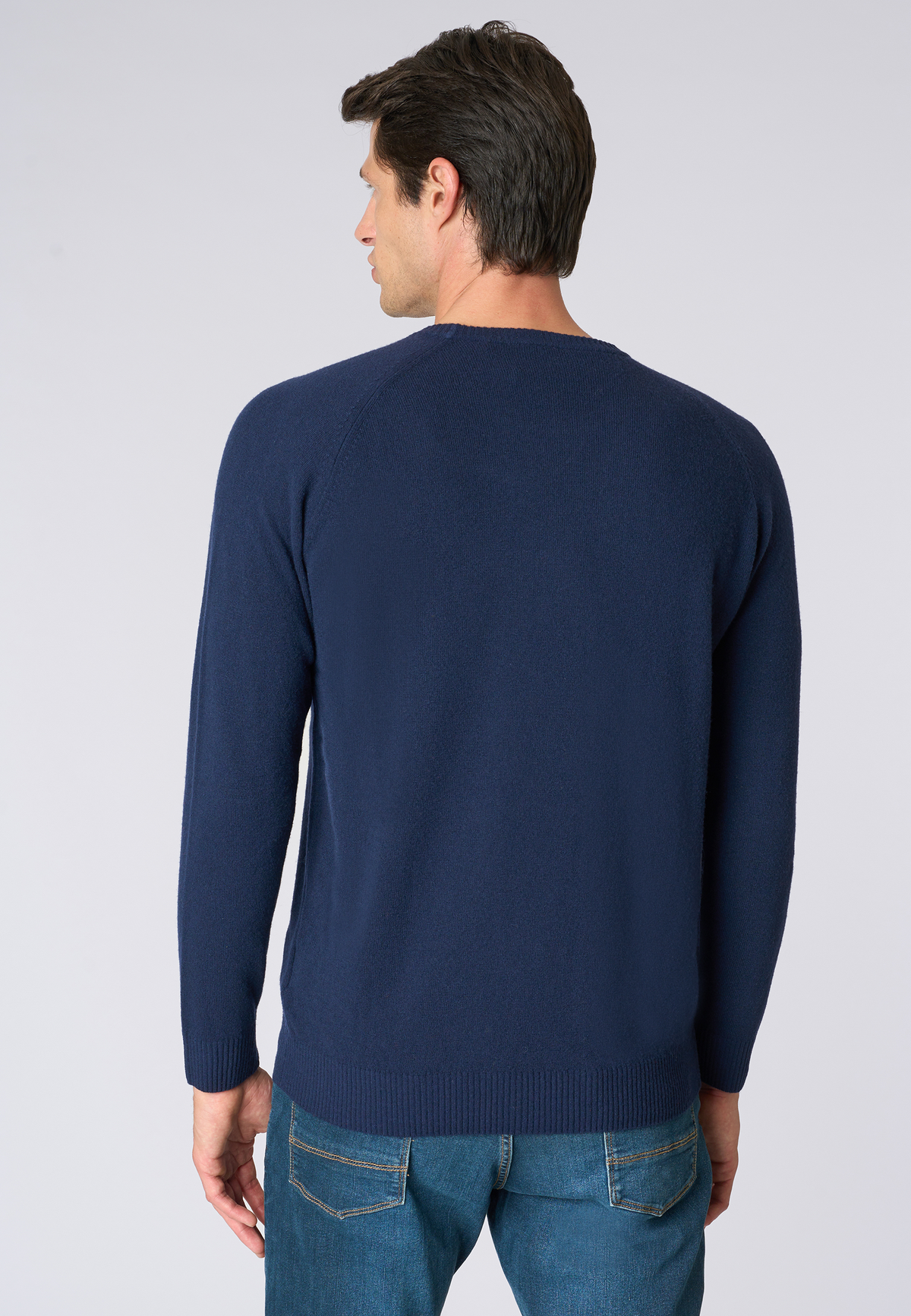 Maglia girocollo da uomo misto lana overdyed