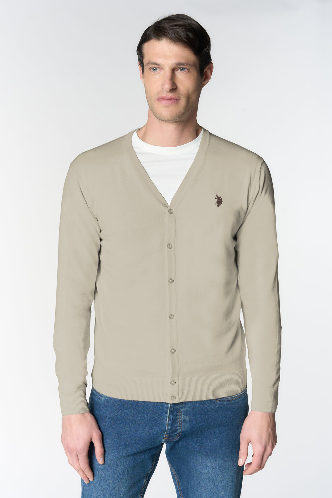 Cardigan con bottoni in cotone e cashmere