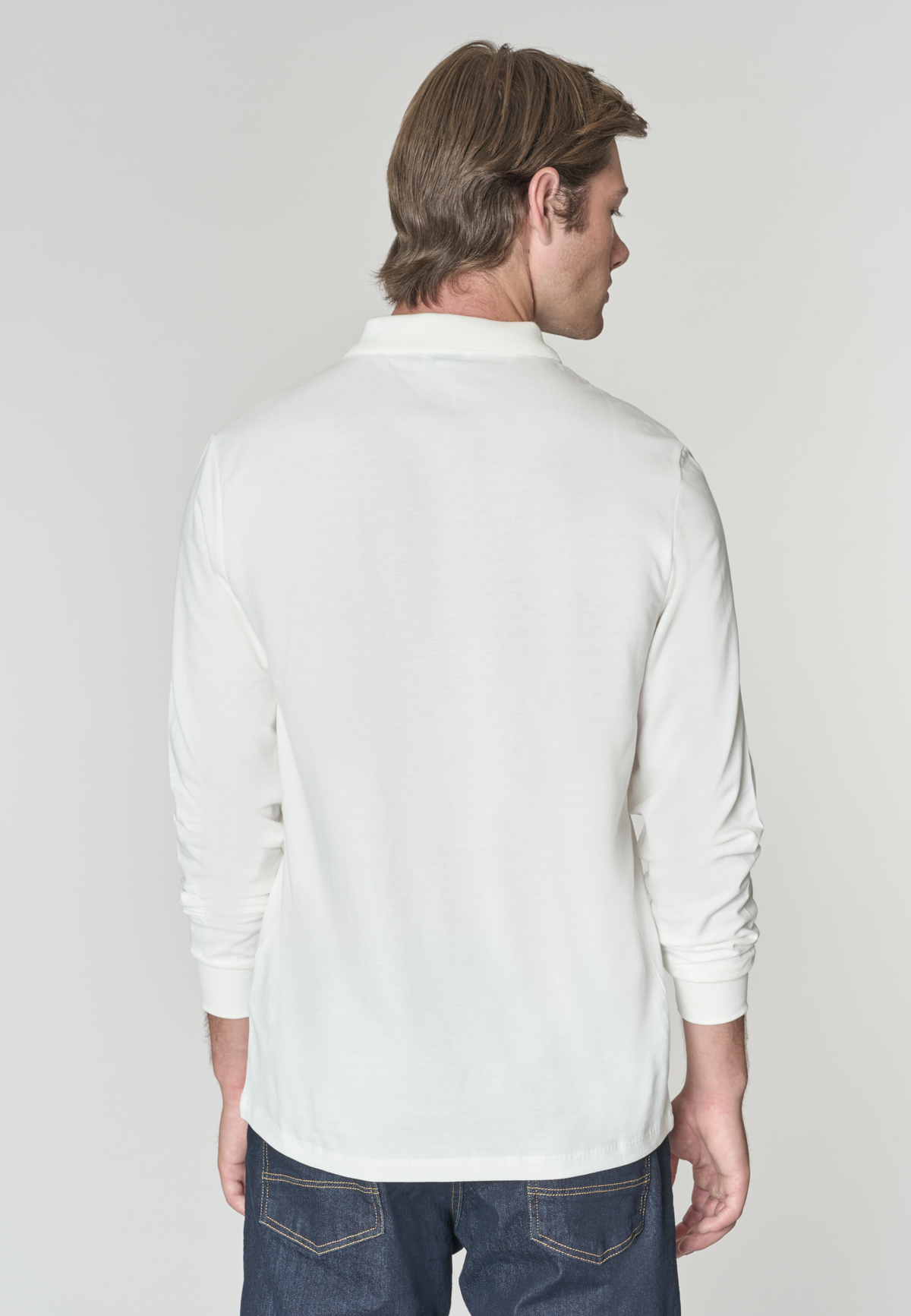 Polo shirt a maniche lunghe in cotone piquet