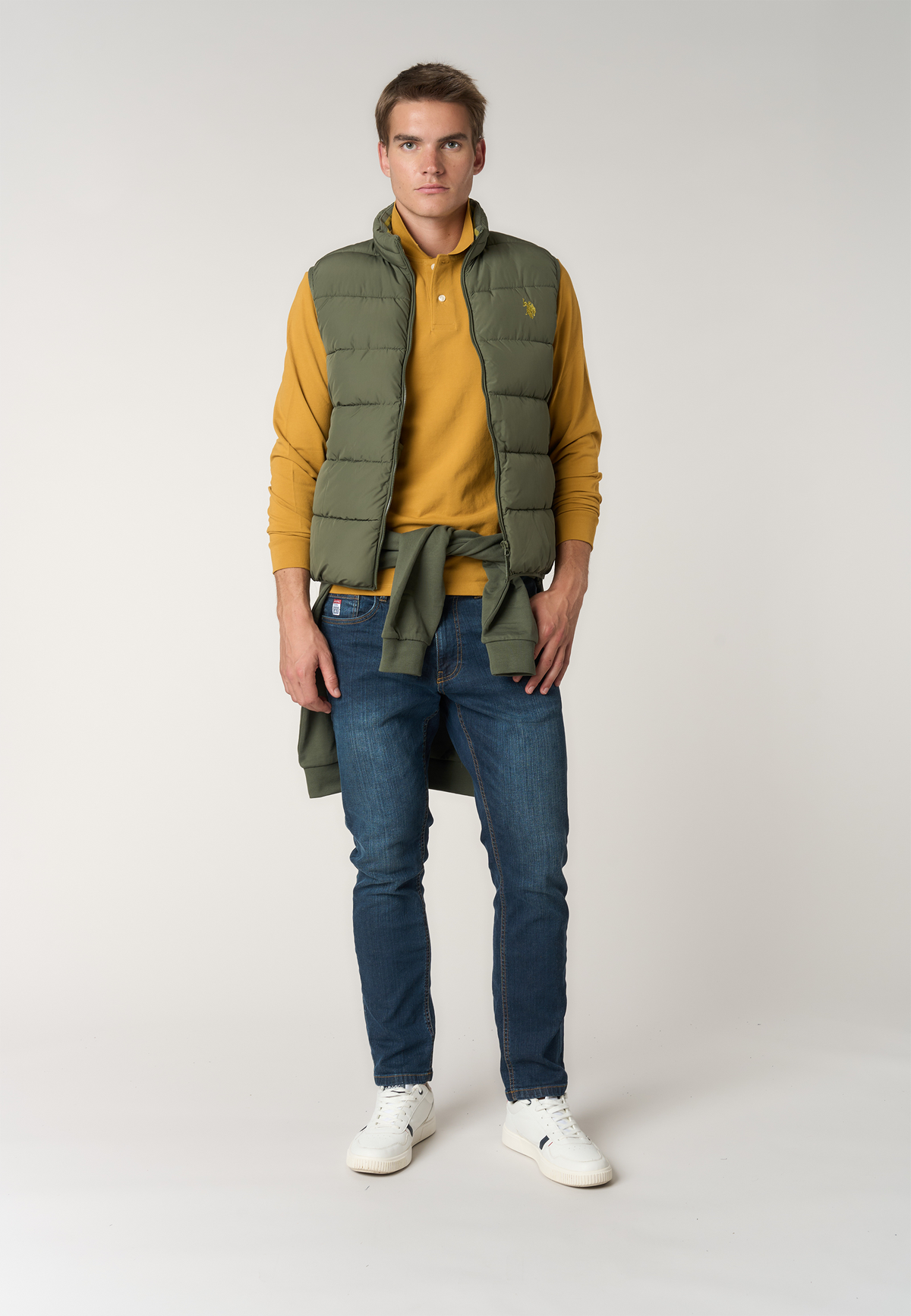 Polo shirt a maniche lunghe in cotone piquet