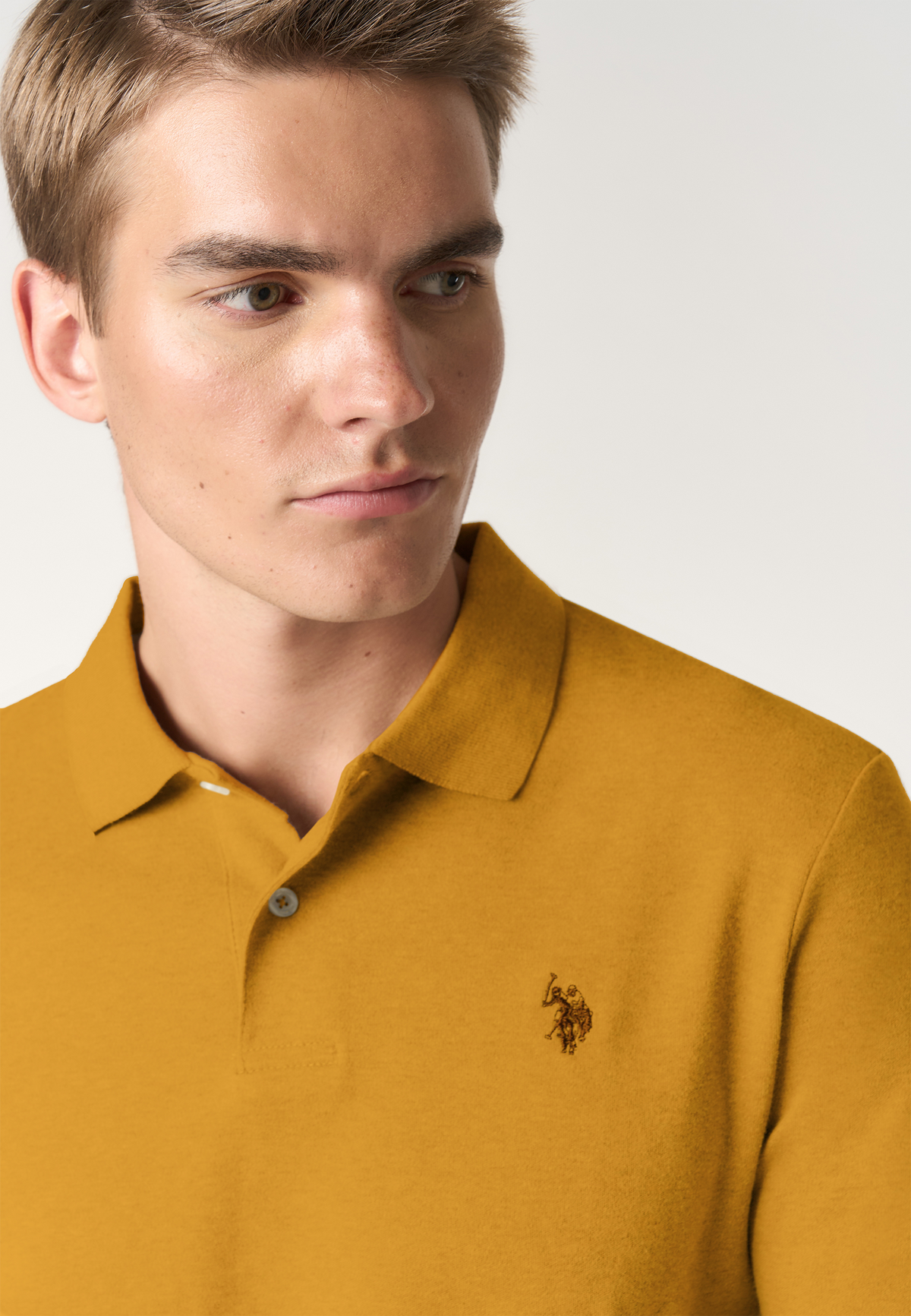Polo shirt a maniche lunghe in cotone piquet