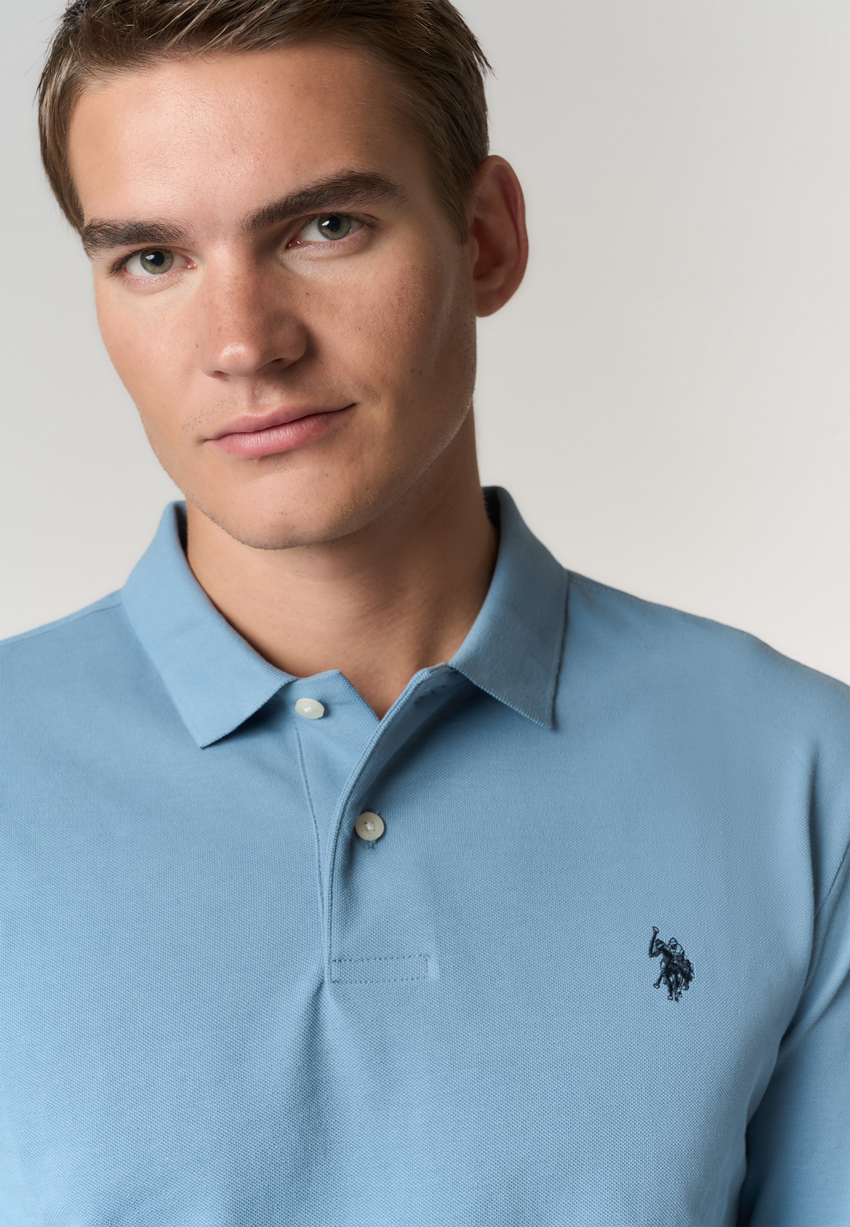 Polo shirt a maniche lunghe in cotone piquet