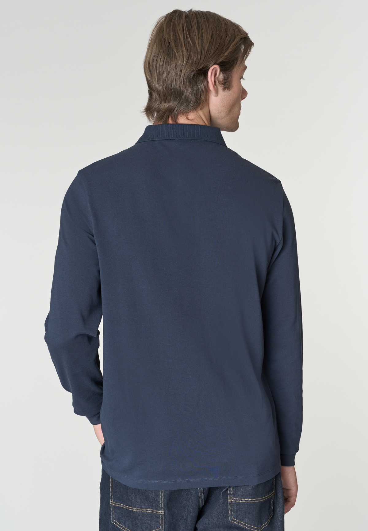 Polo shirt a maniche lunghe in cotone piquet