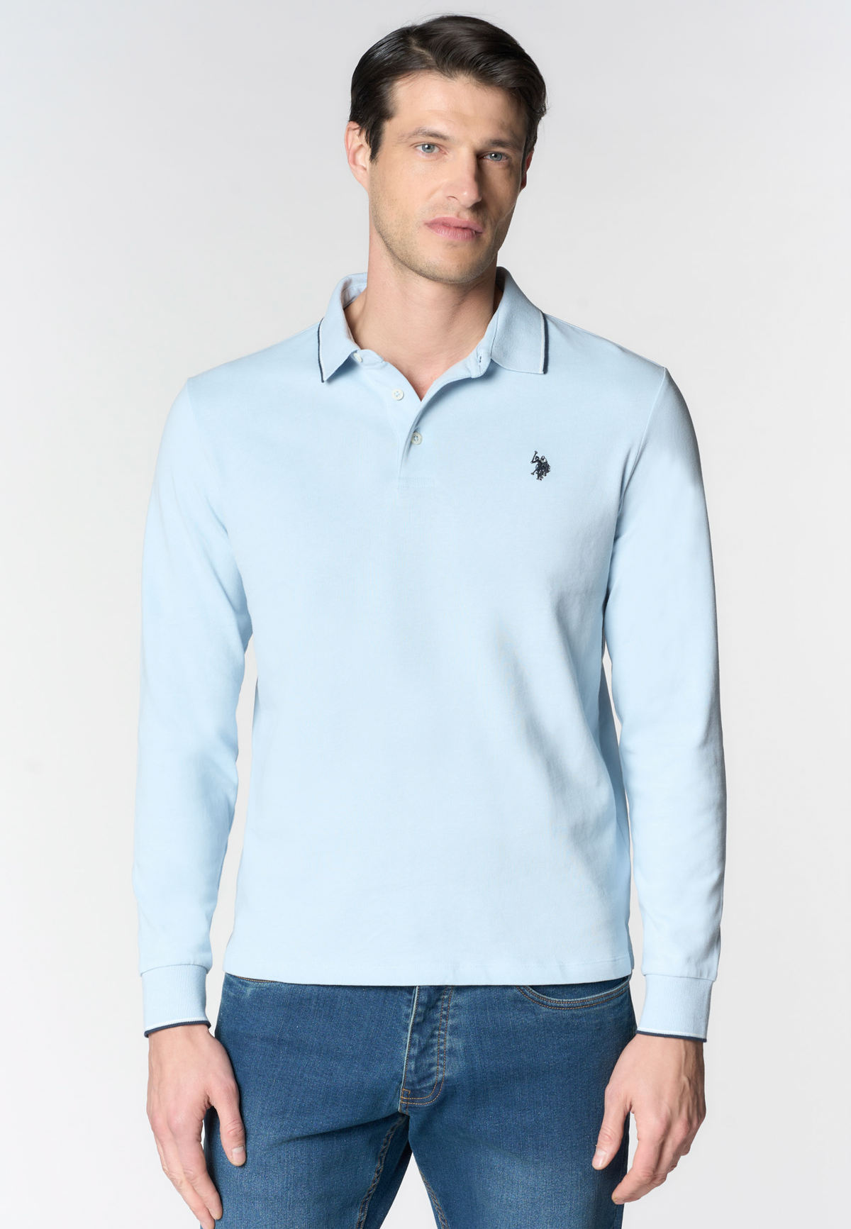 Polo shirt a maniche lunghe in cotone heavy