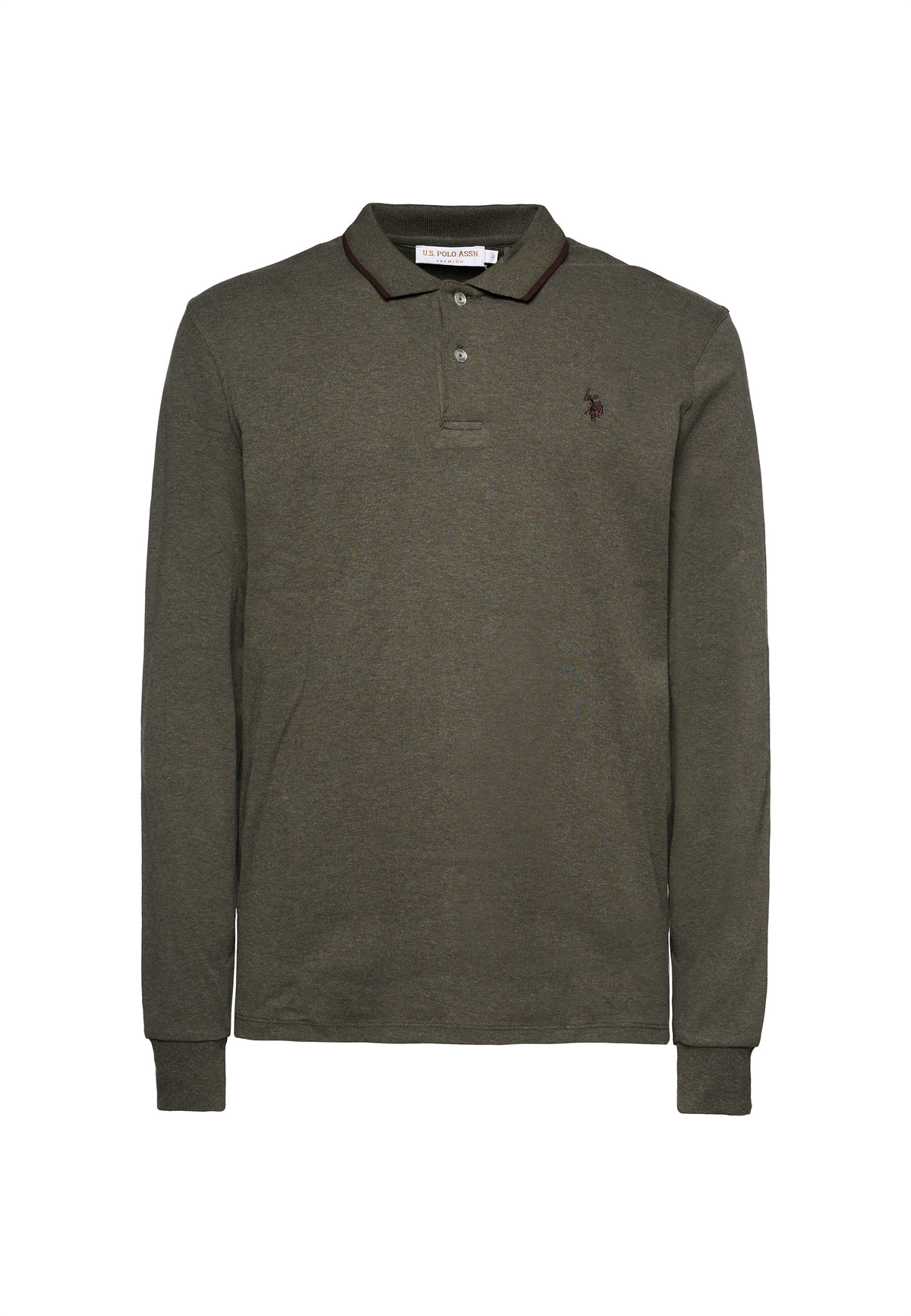 Polo shirt in cotone interlock a maniche lunghe