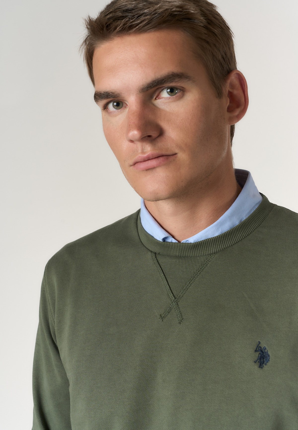 Felpa girocollo in cotone con logo