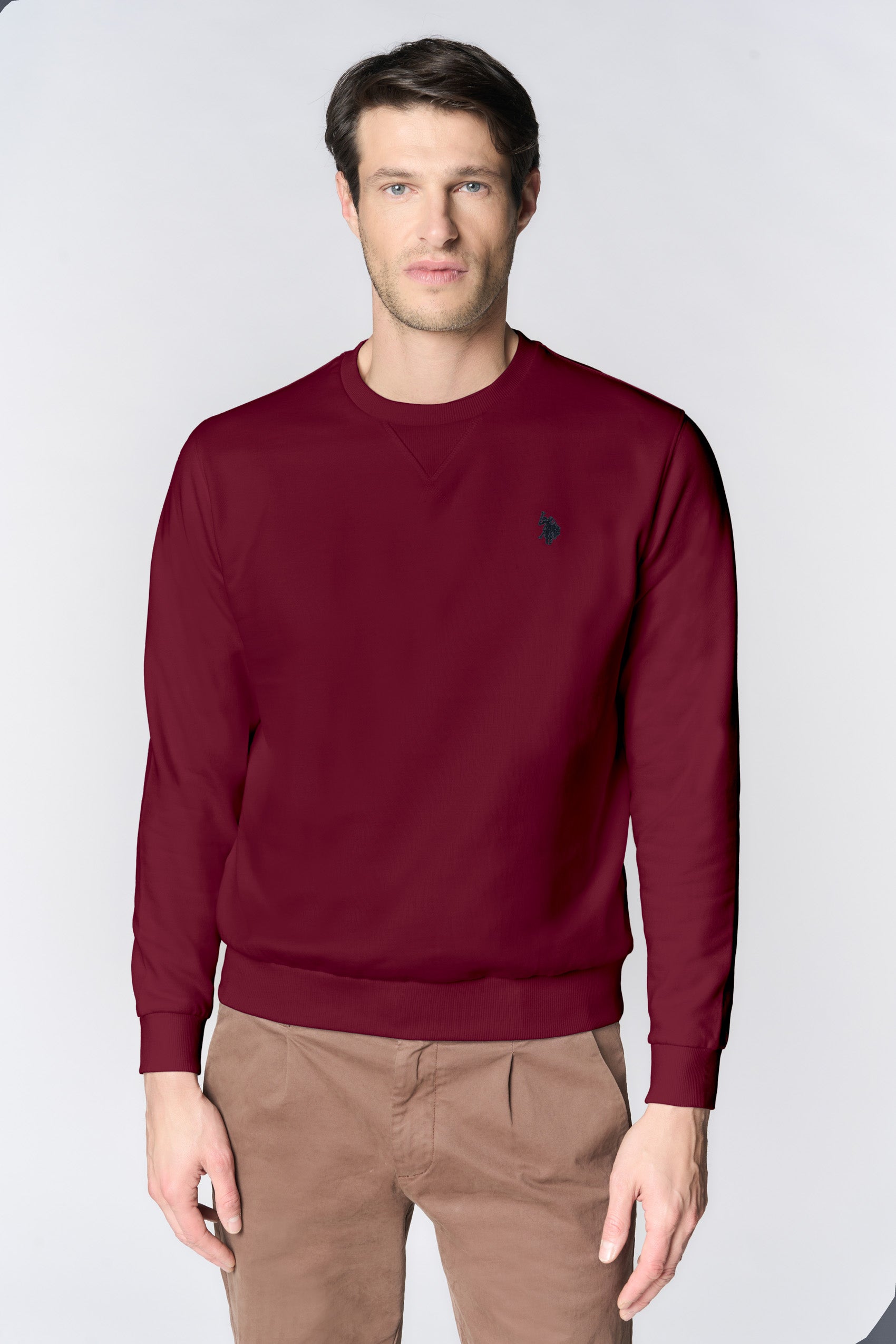 Felpa girocollo in cotone con logo