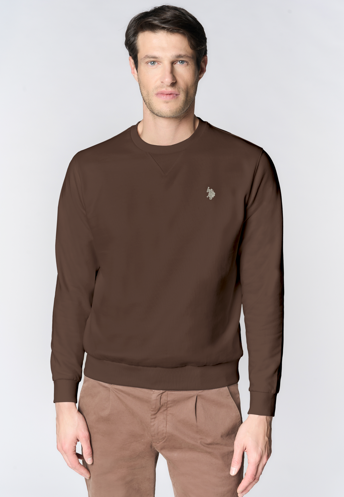 Felpa girocollo in cotone con logo