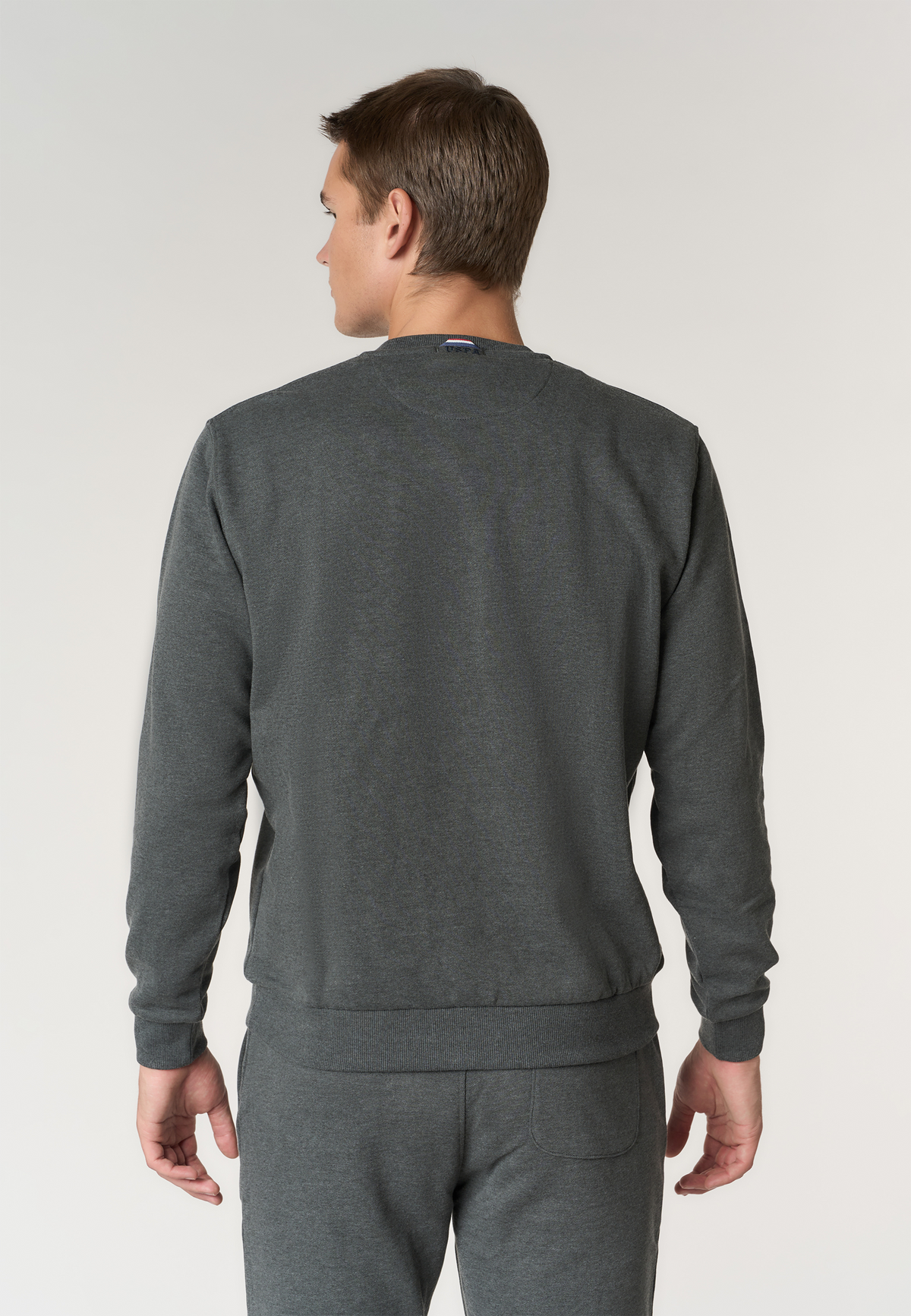 Felpa girocollo in cotone con logo