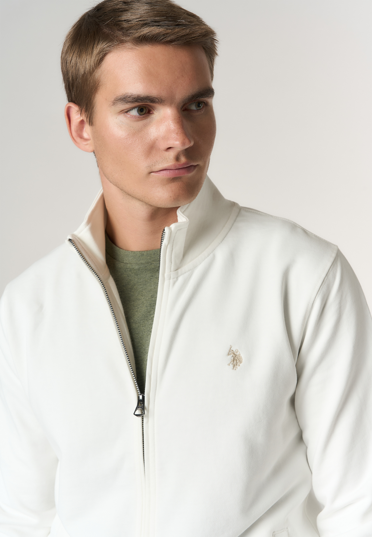 Felpa full zip in cotone con logo