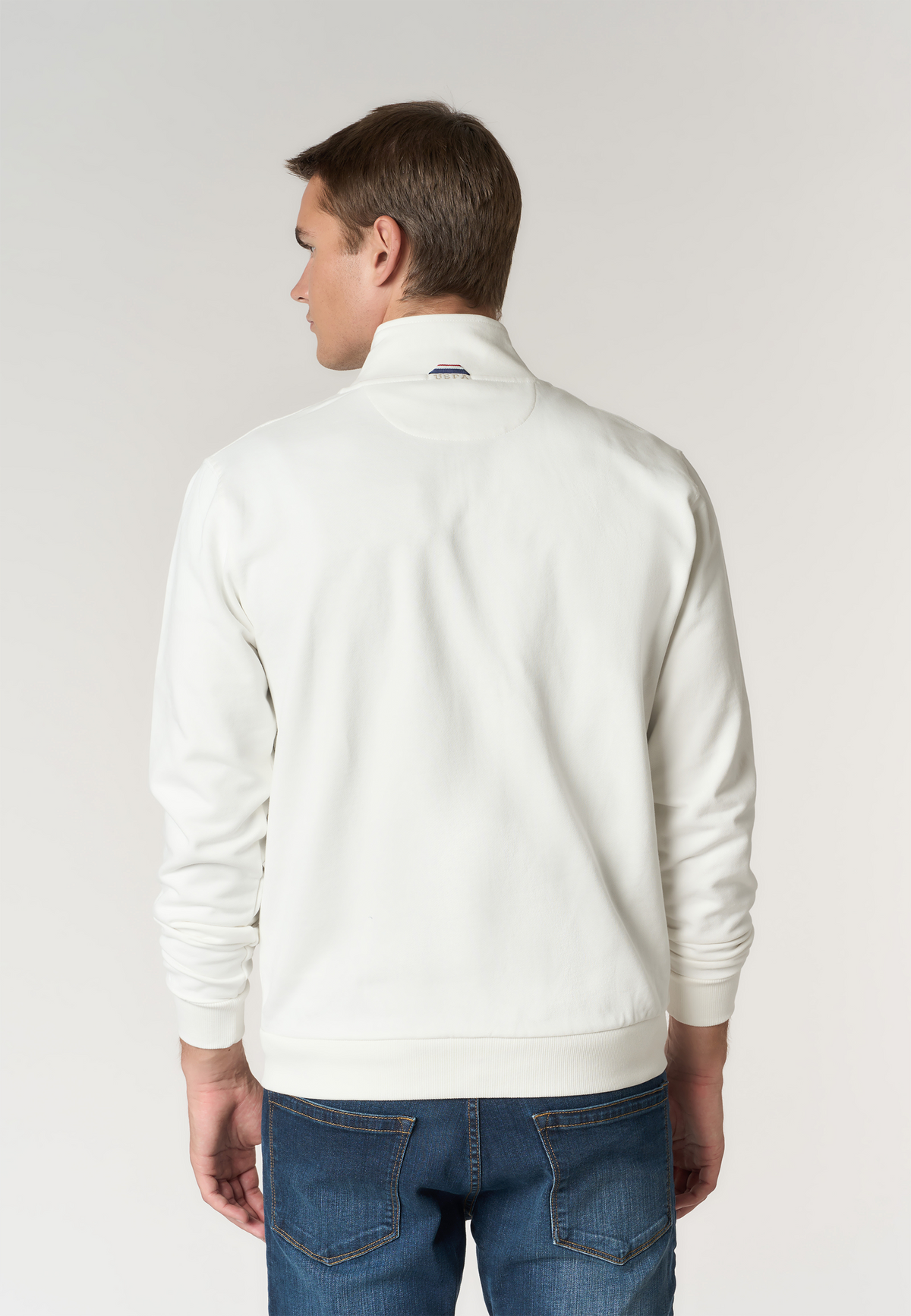 Felpa full zip in cotone con logo