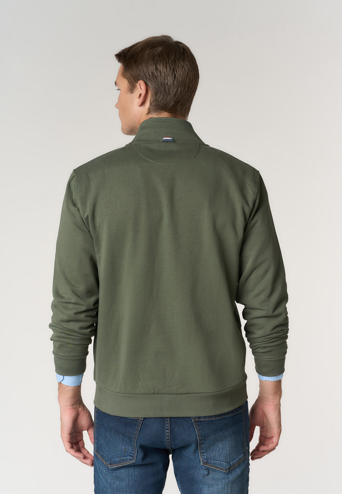 Felpa full zip in cotone con logo