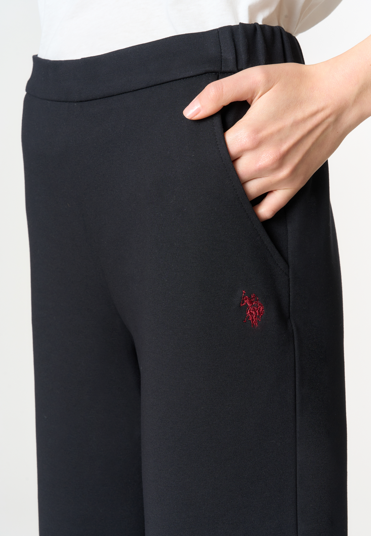 Pantalone sportivo a palazzo in tessuto scuba
