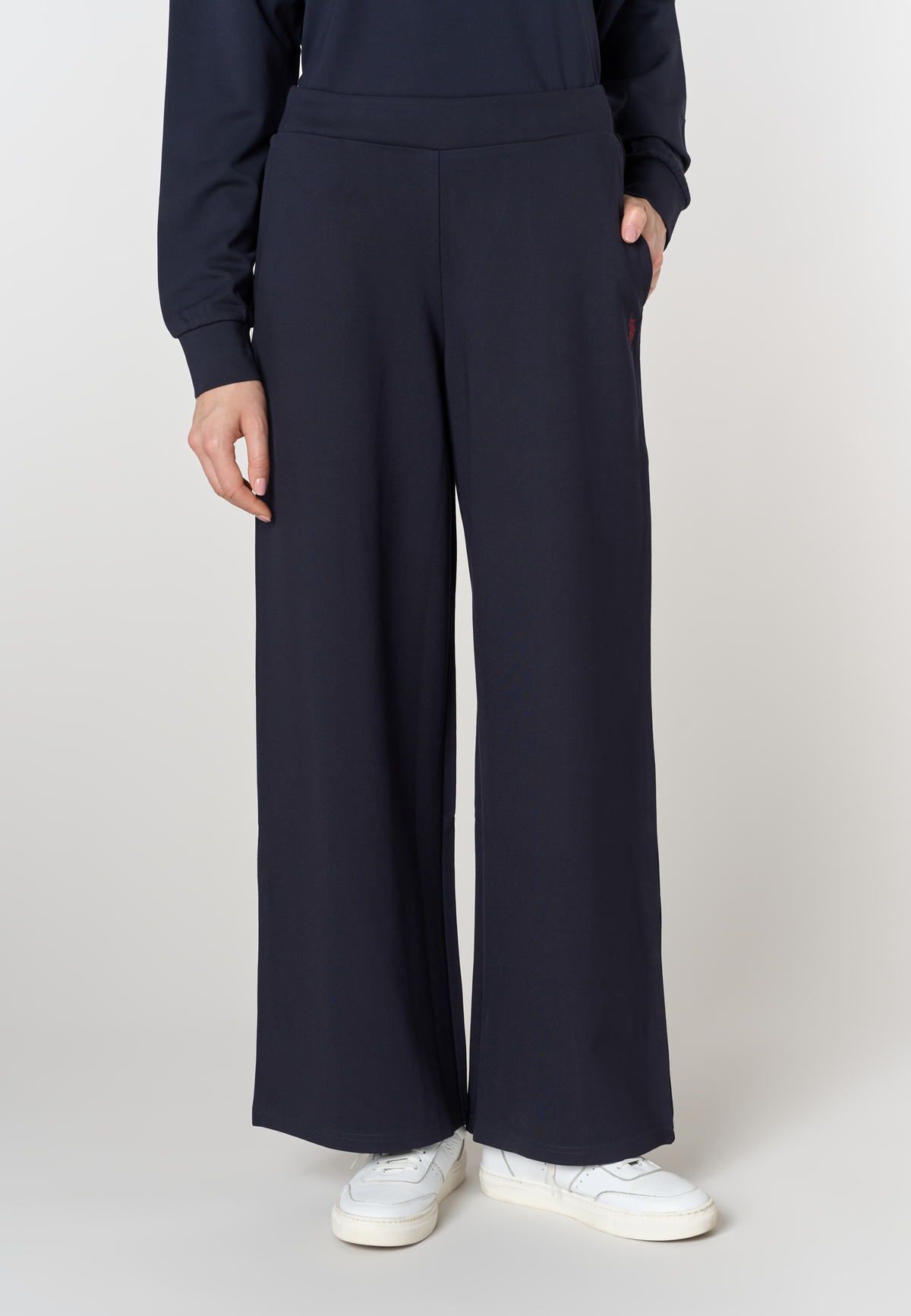 Pantaloni wide leg in punto Milano