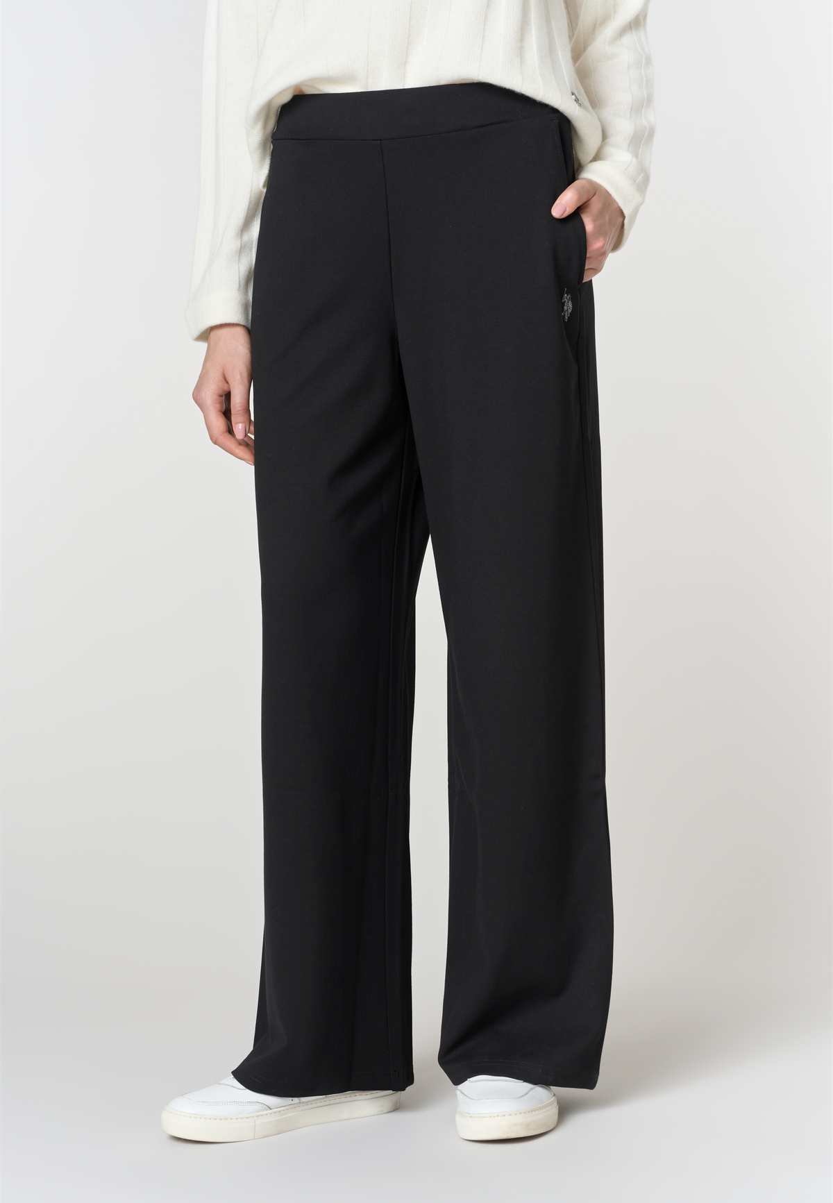 Pantaloni wide leg in punto Milano