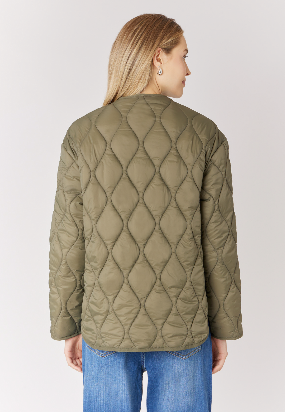 Giacca trapuntata in nylon con tasche applicate
