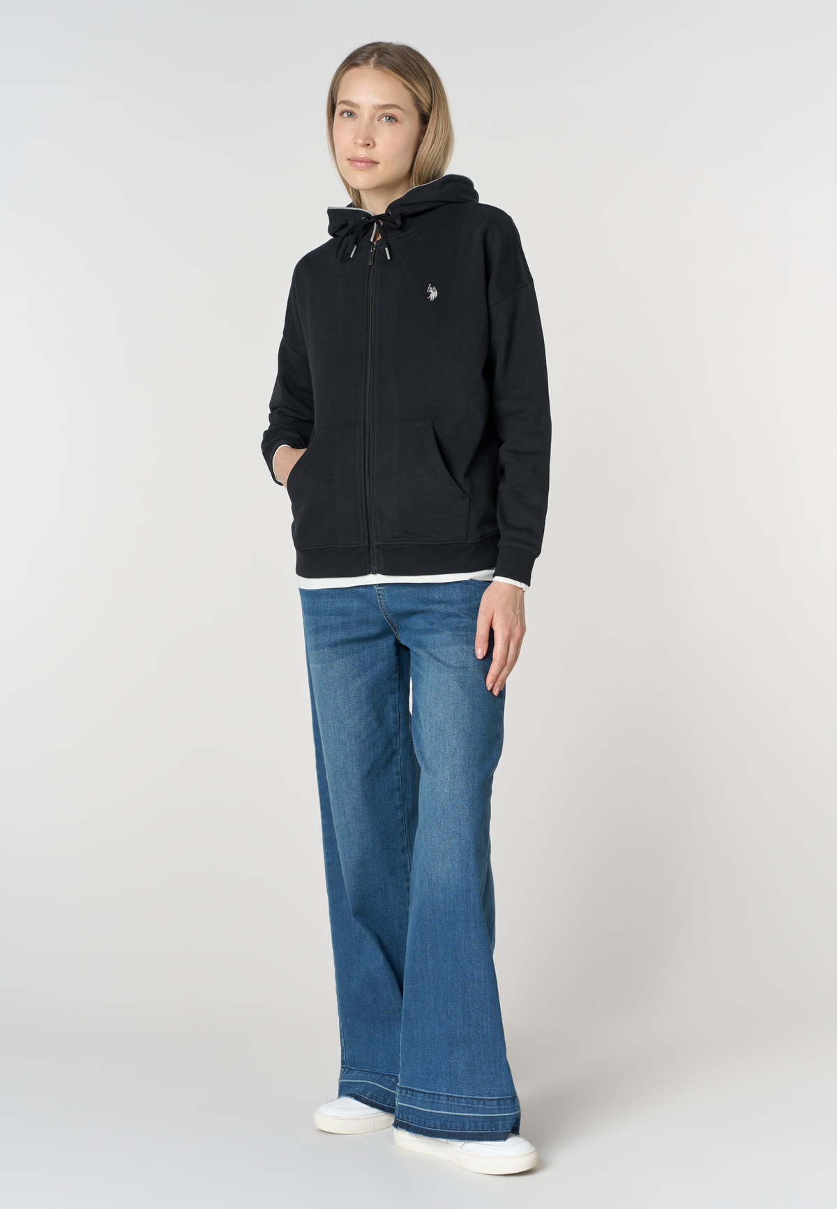 Felpa con cappuccio e chiusura full zip