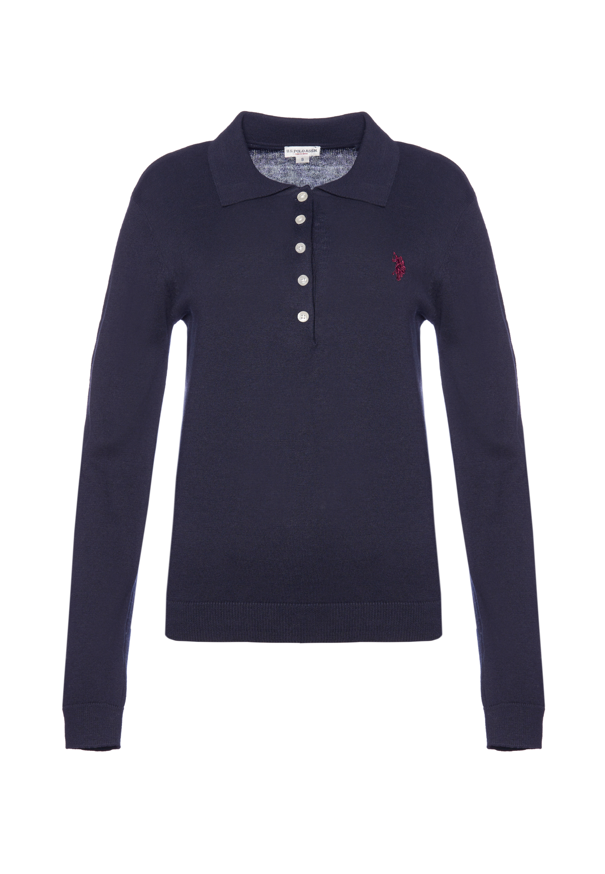 Polo shirt in cotone e cashmere a maniche lunghe