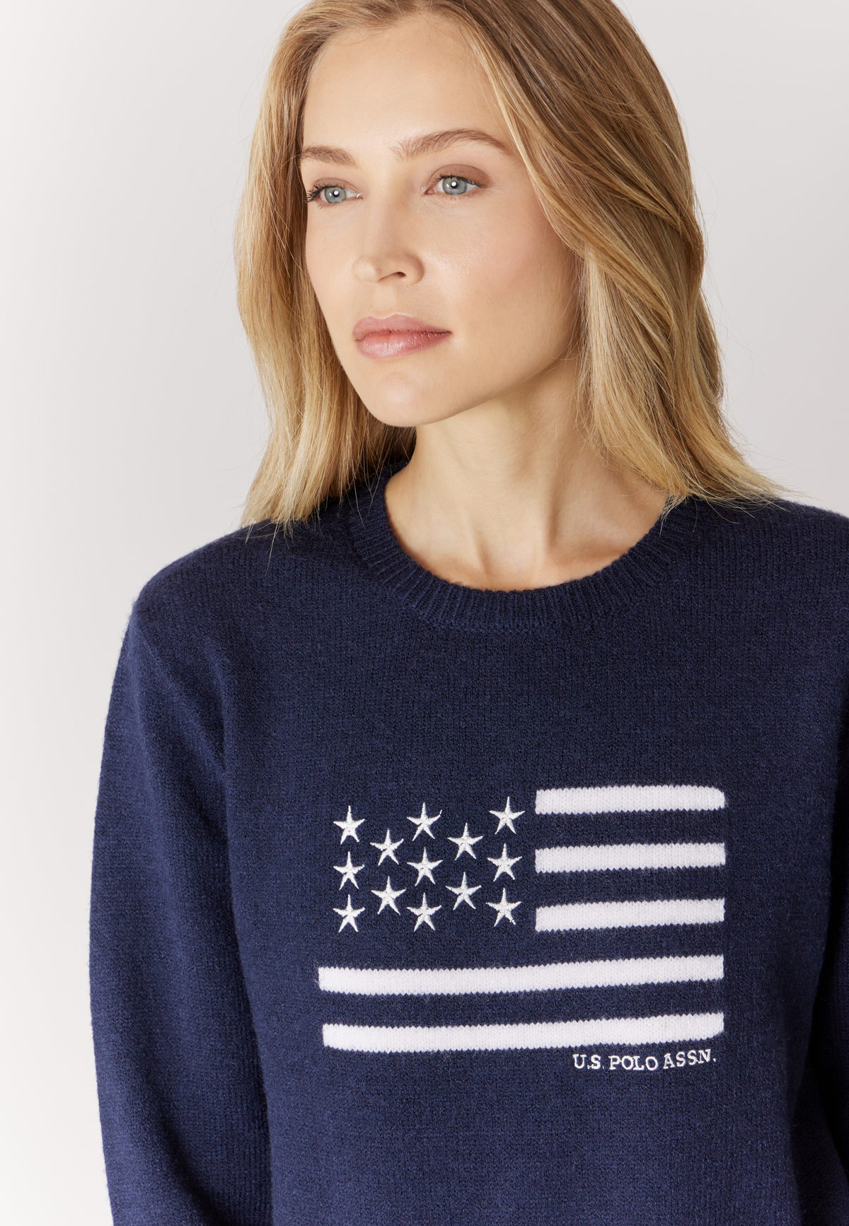 Maglia girocollo con bandiera americana