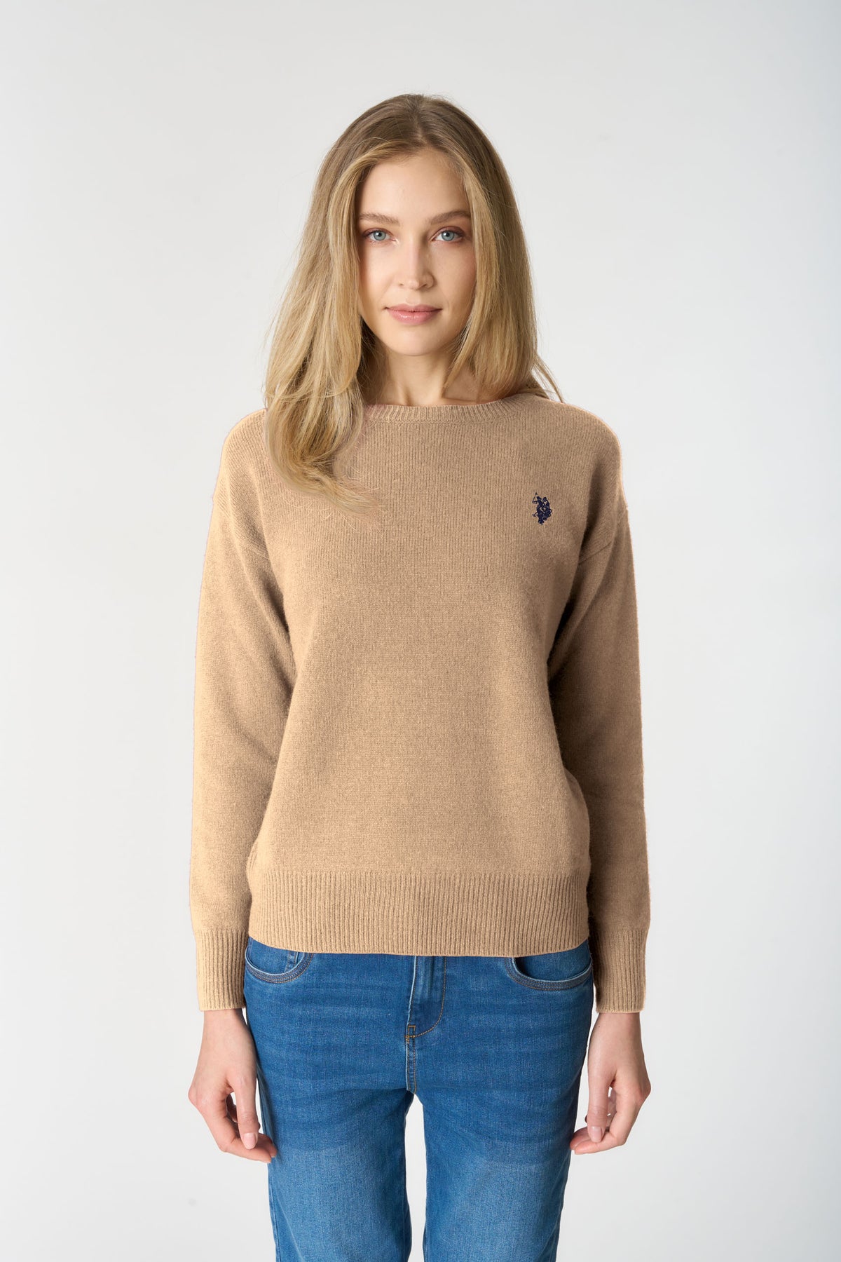 Maglia girocollo in lana e cashmere
