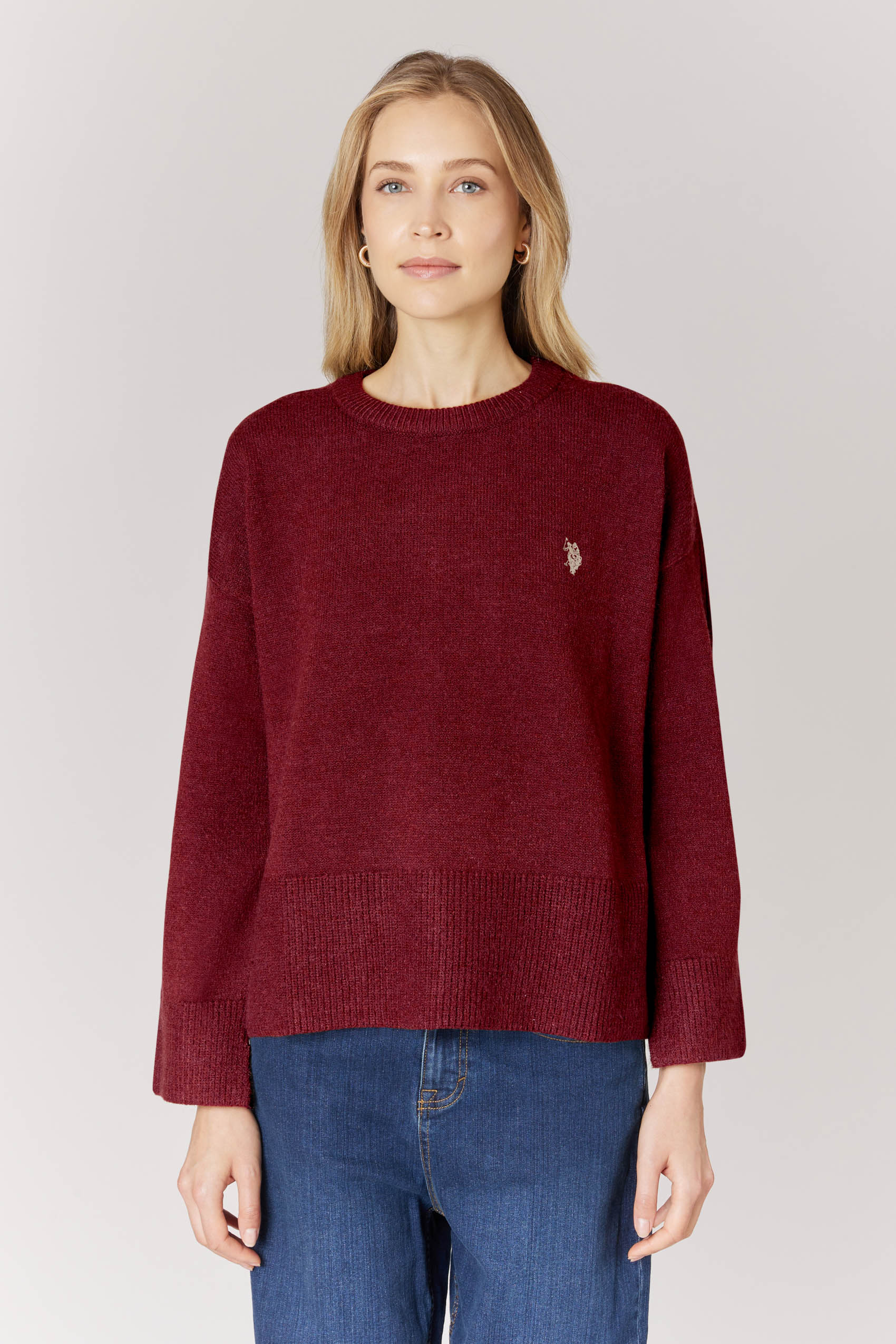 Maglia donna girocollo con logo Double Horsemen