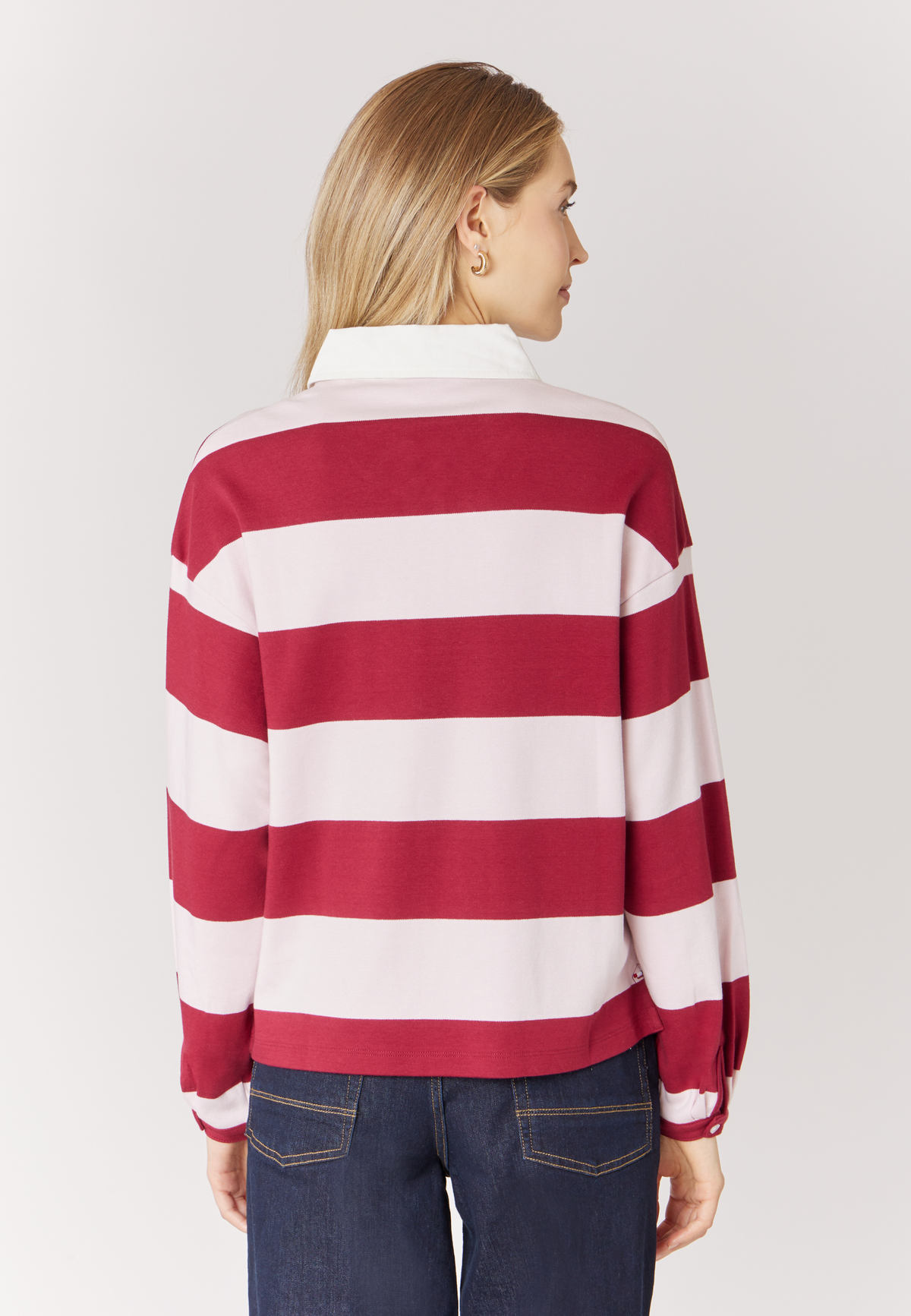 Polo shirt rugby in cotone a righe bicolore