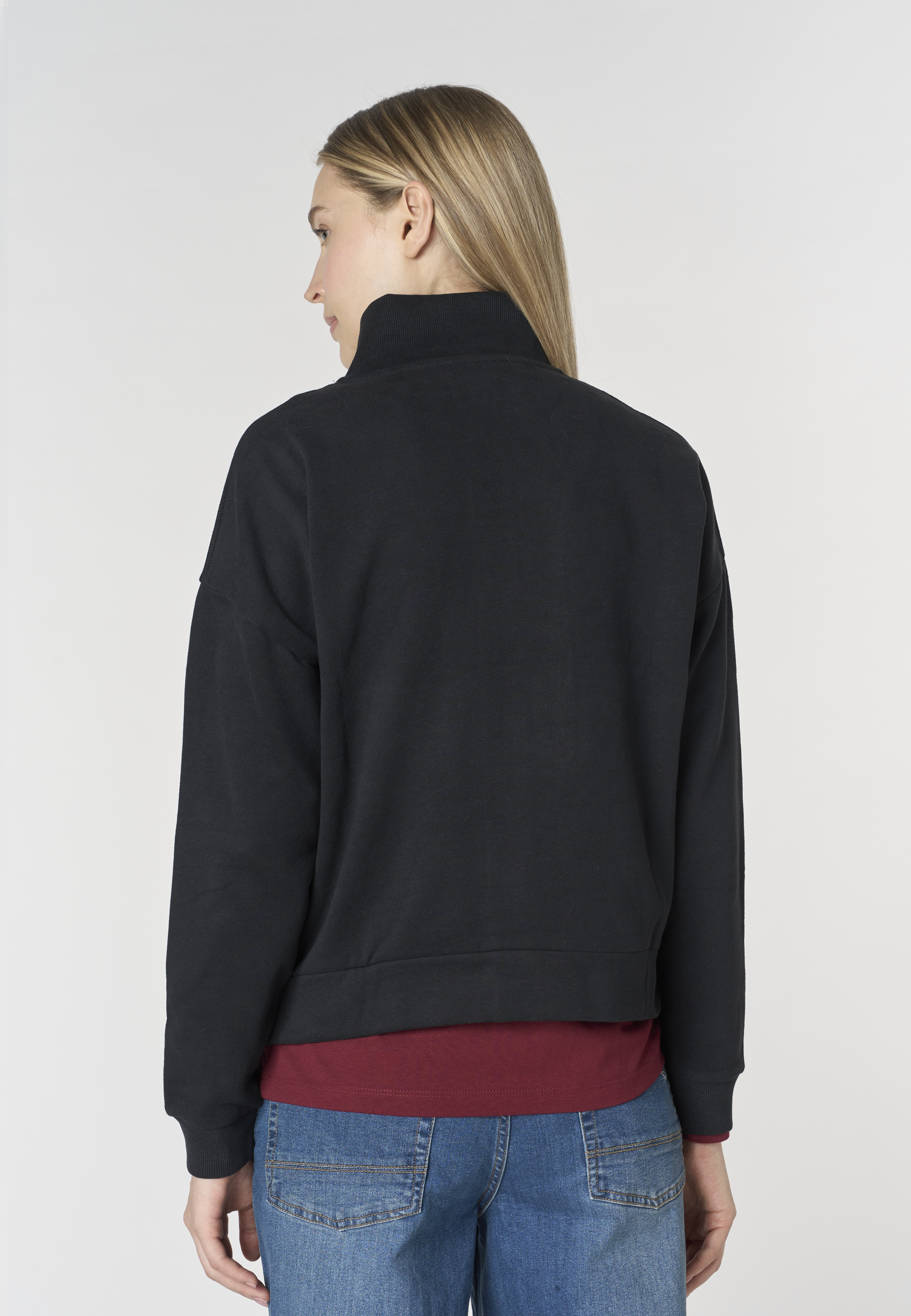 Felpa full zip da donna con collo alto