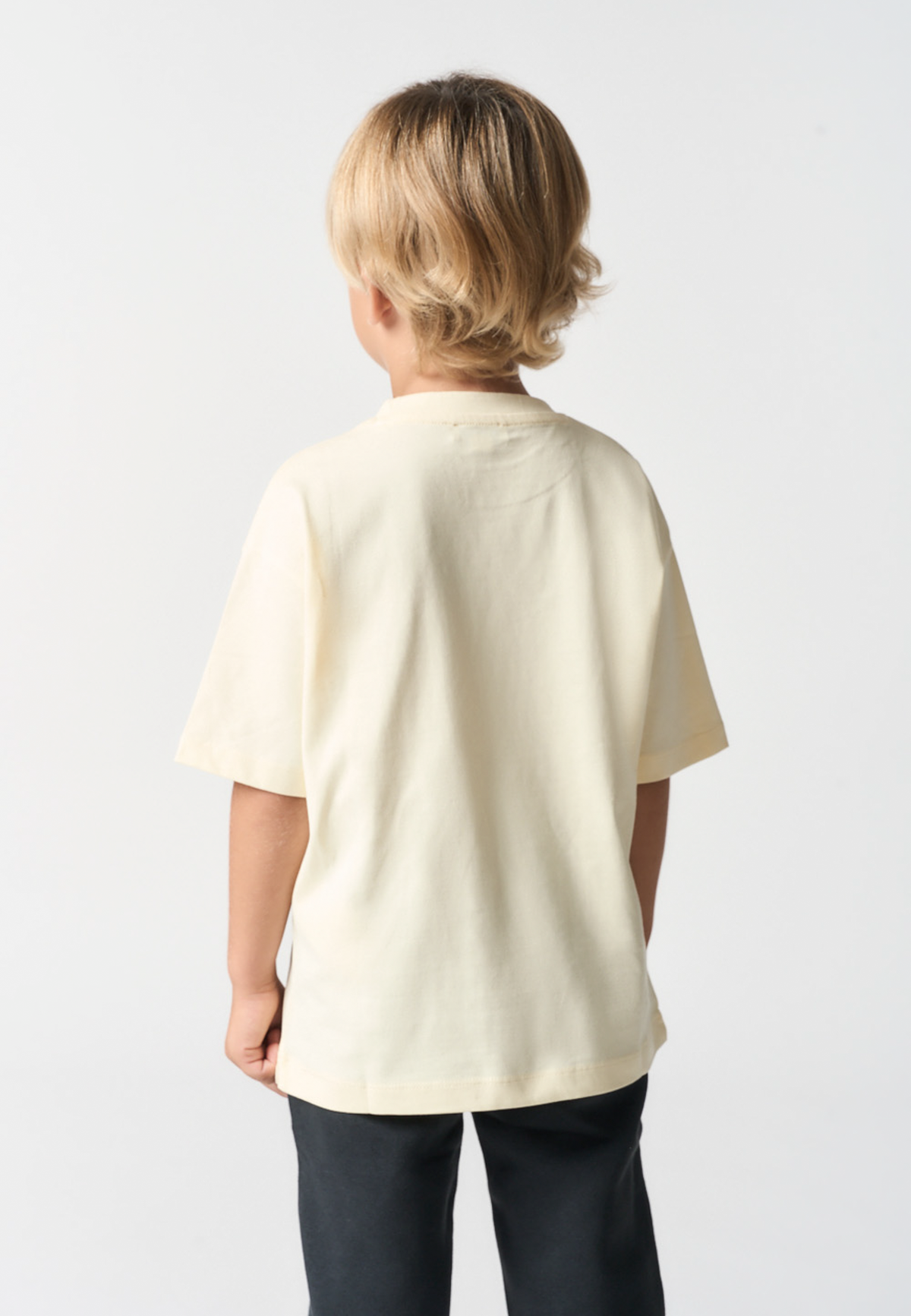 T-shirt girocollo in cotone con vestibilità oversize