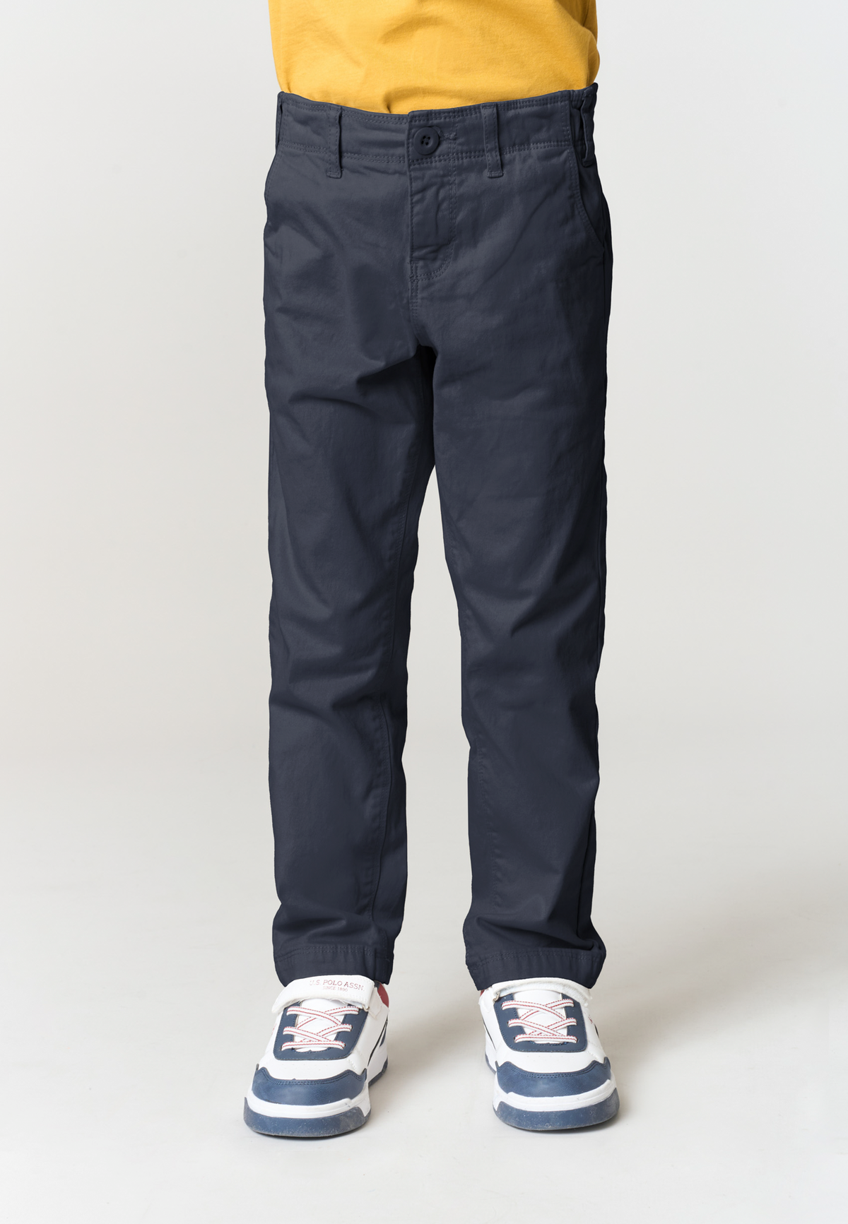 Pantalone chino in cotone stretch con vita elasticizzata