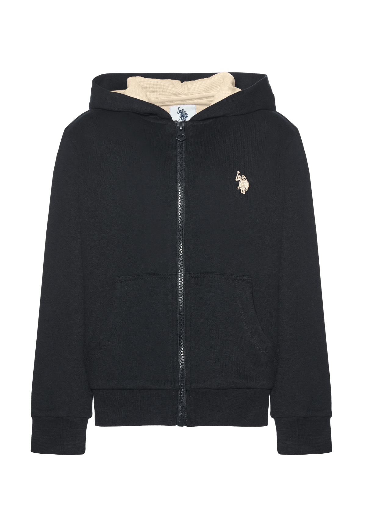 Felpa con cappuccio e zip in misto cotone spazzolato