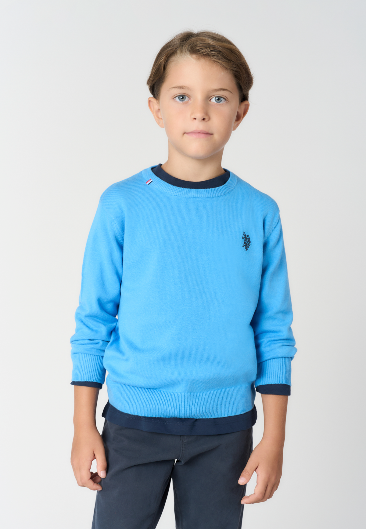Maglione girocollo da bambino in misto cotone