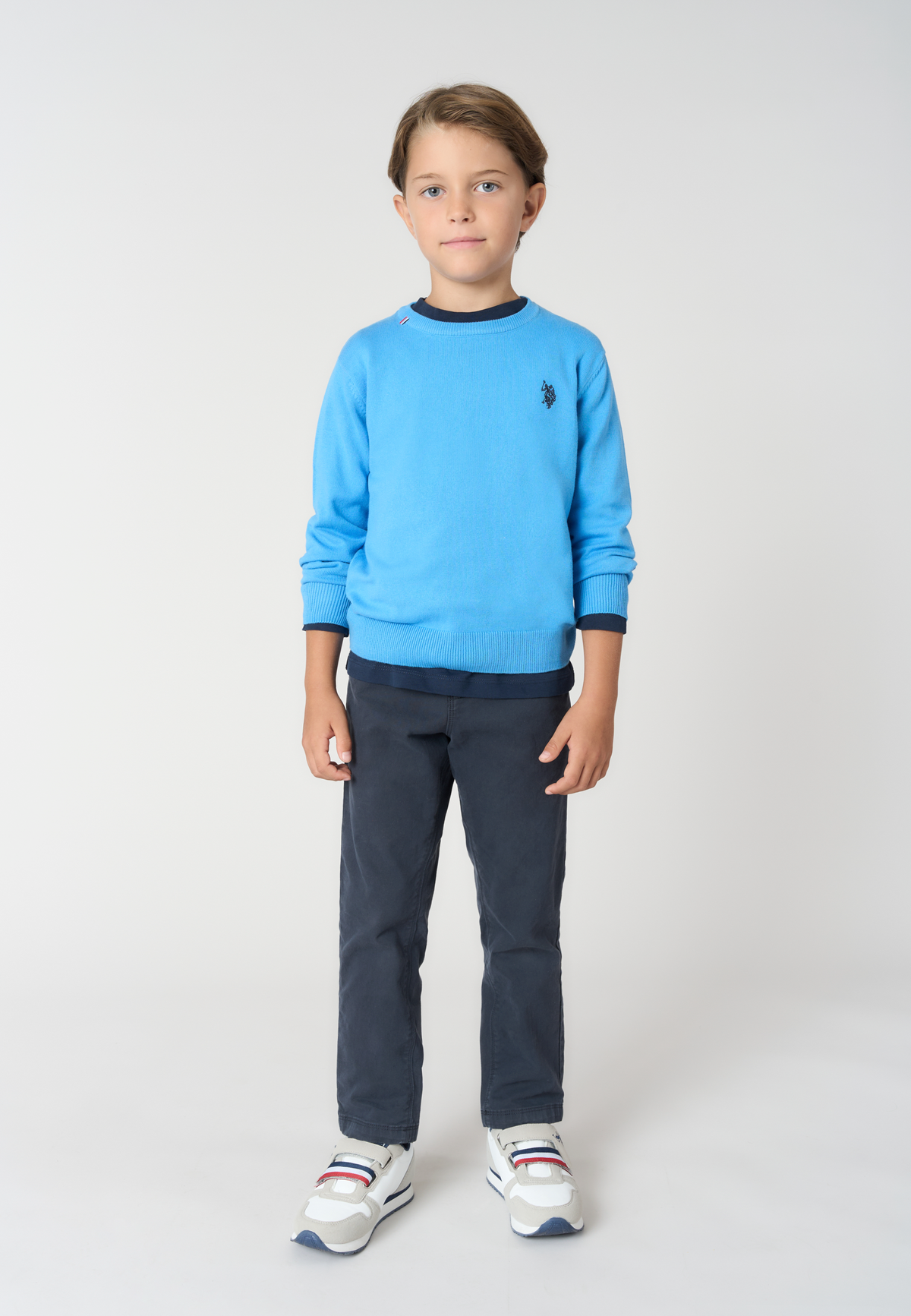 Maglione girocollo da bambino in misto cotone
