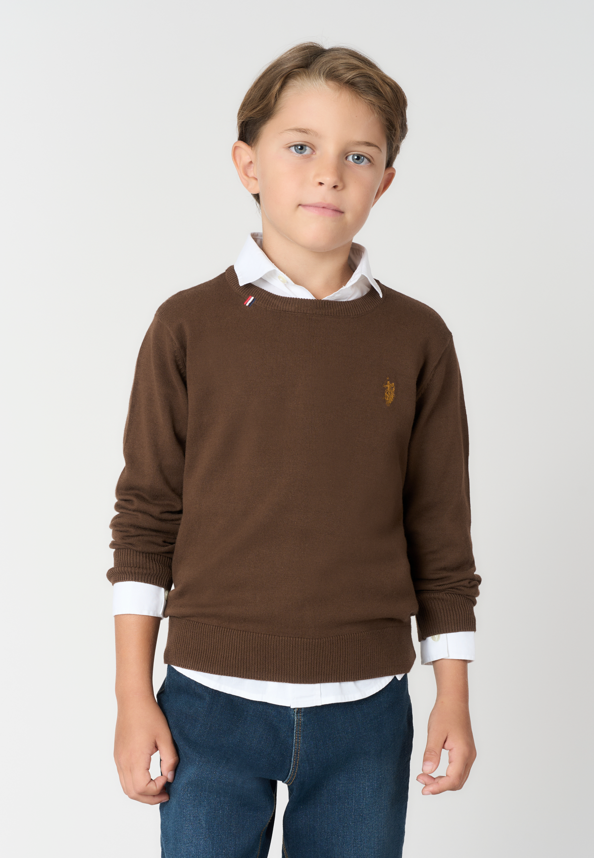 Maglione girocollo da bambino in misto cotone