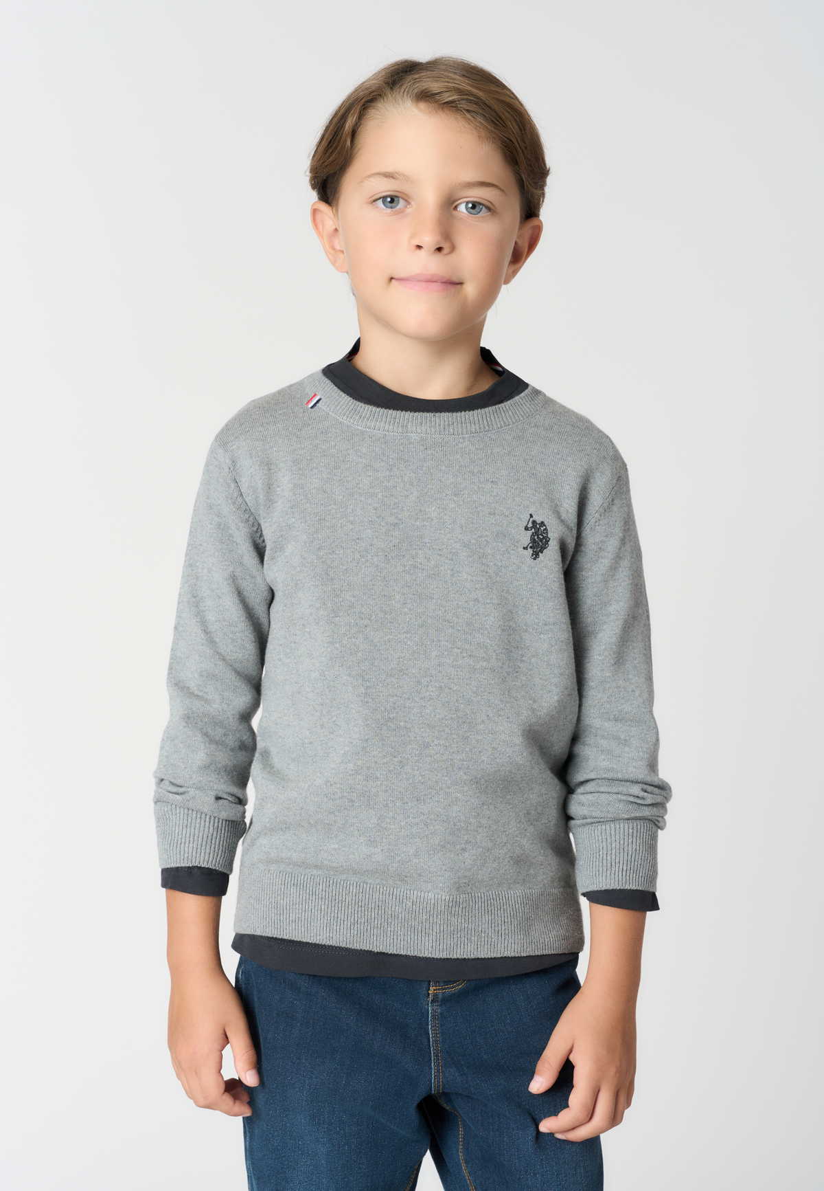 Maglione girocollo da bambino in misto cotone