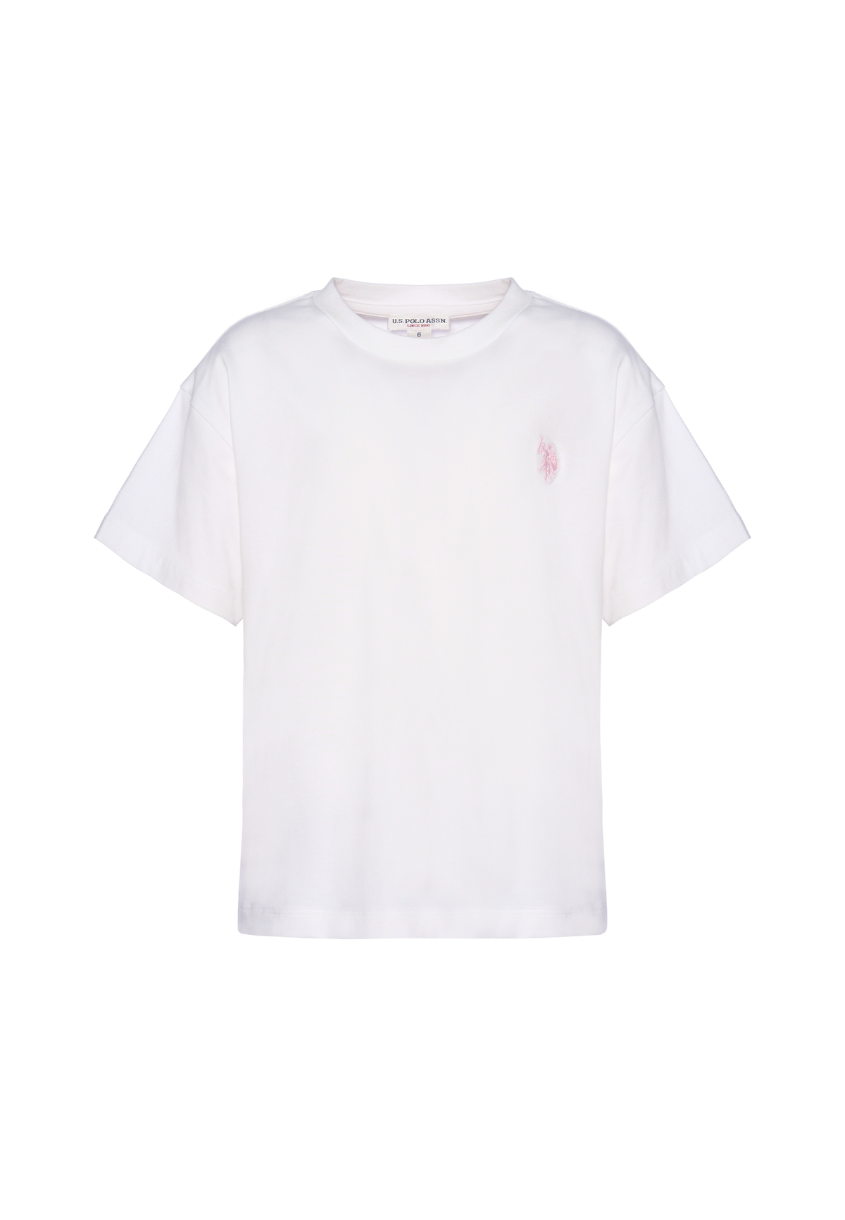 T-shirt girocollo cropped in cotone