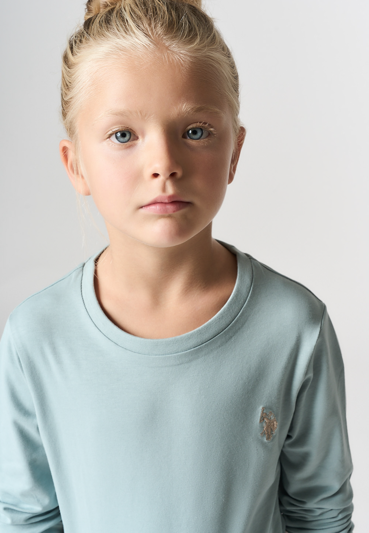 T-shirt a maniche lunghe da bambina in cotone elasticizzato
