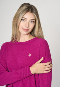 Maglia girocollo in filato lana riciclato