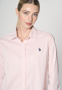 Camicia in cotone stretch popeline a righe