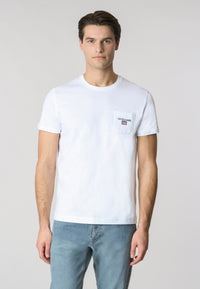 T-shirt a maniche corte in cotone con taschino sul petto