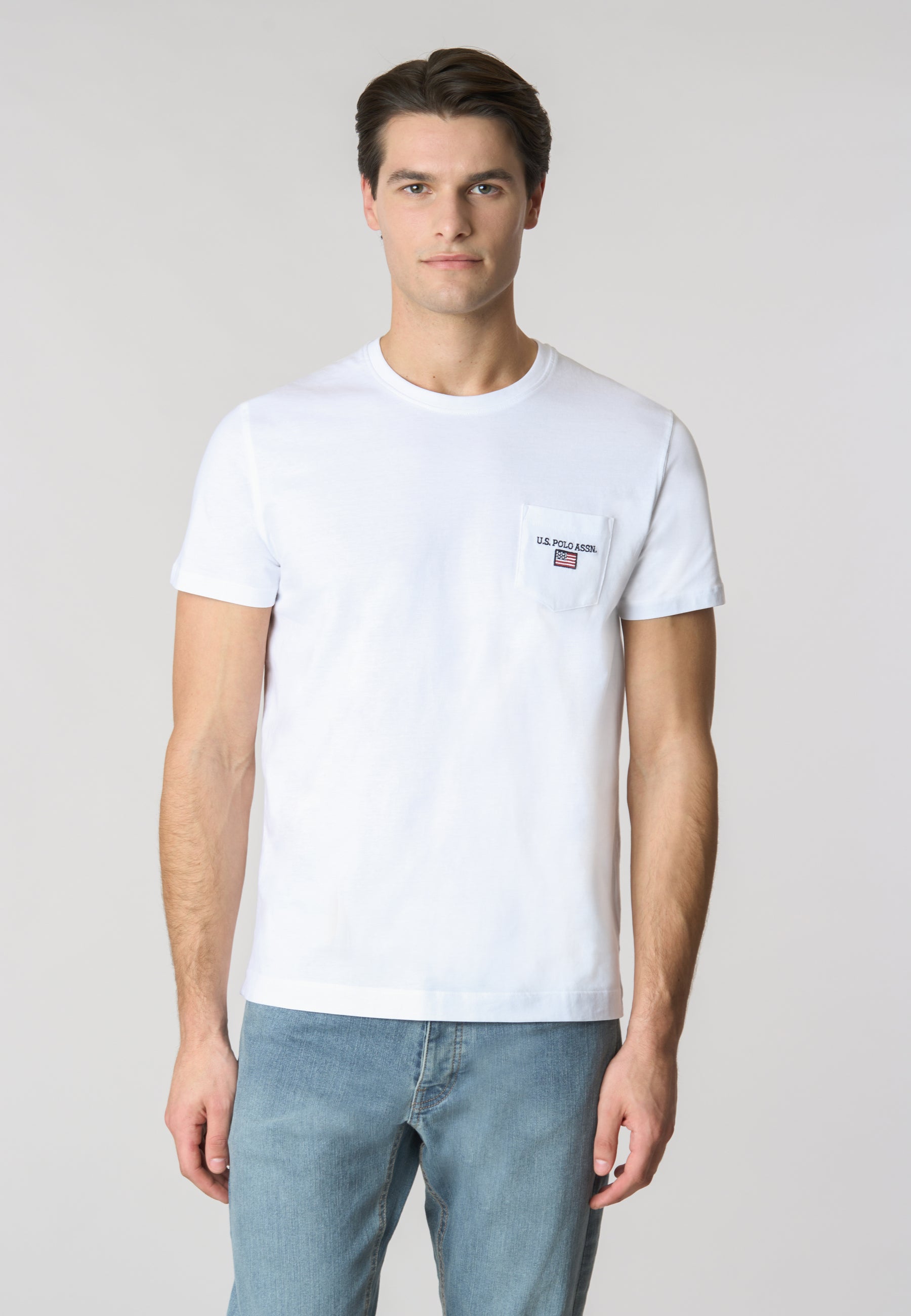 T-shirt a maniche corte in cotone con taschino sul petto