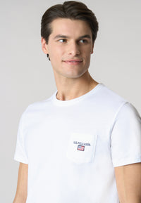 T-shirt a maniche corte in cotone con taschino sul petto