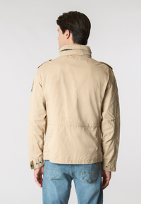 Giacca field in cotone gabardine con patch