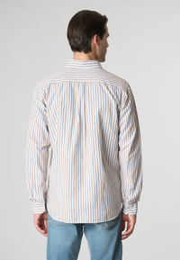 Camicia in misto cotone e lino con logo