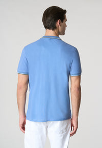 Polo shirt a maniche corte in cotone light con dettagli su maniche e colletto